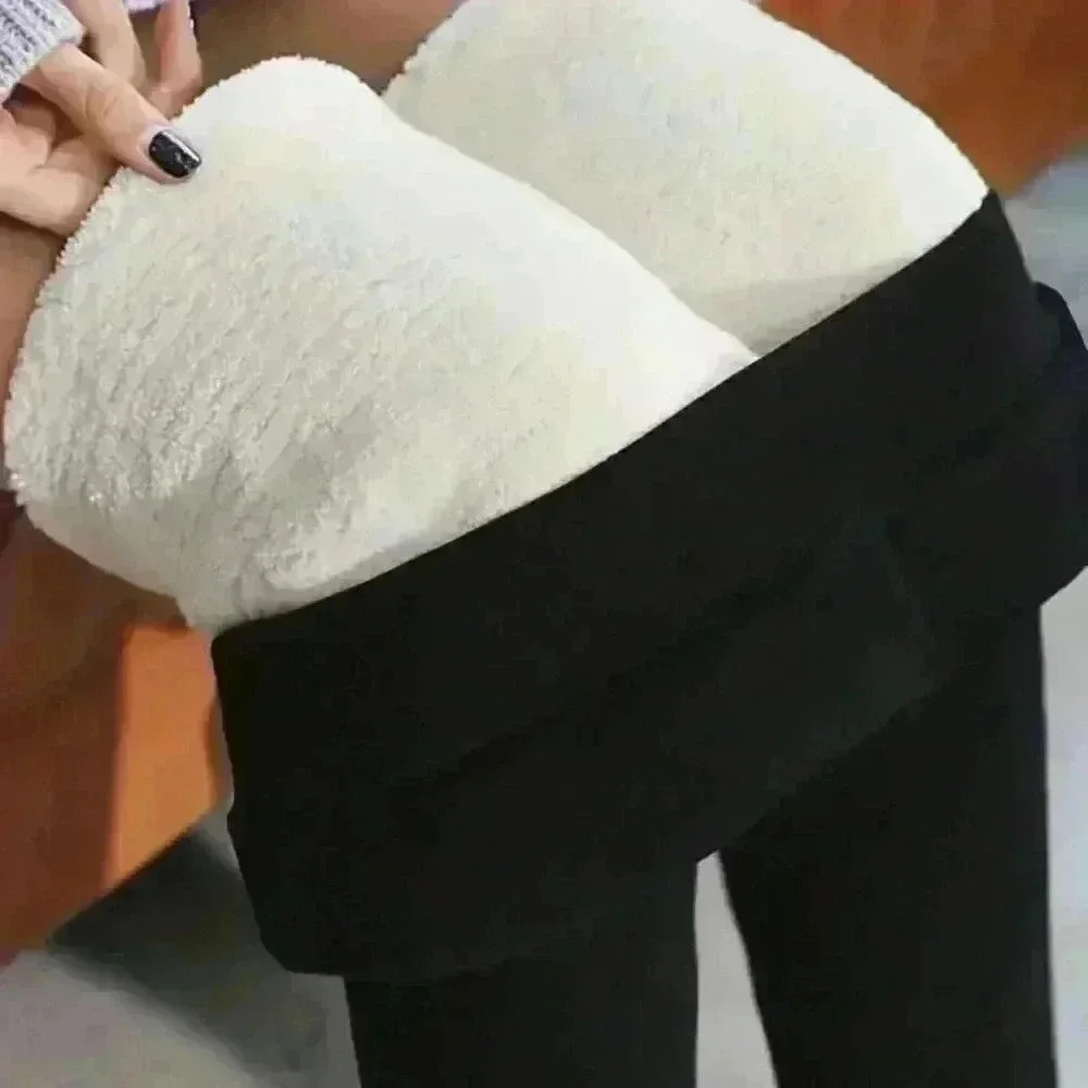Black Casual Womens Solid Fuzzy Pants